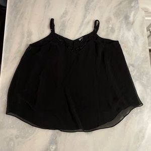 Torrid Black Chiffon Double Layer Adjustable Cami Top